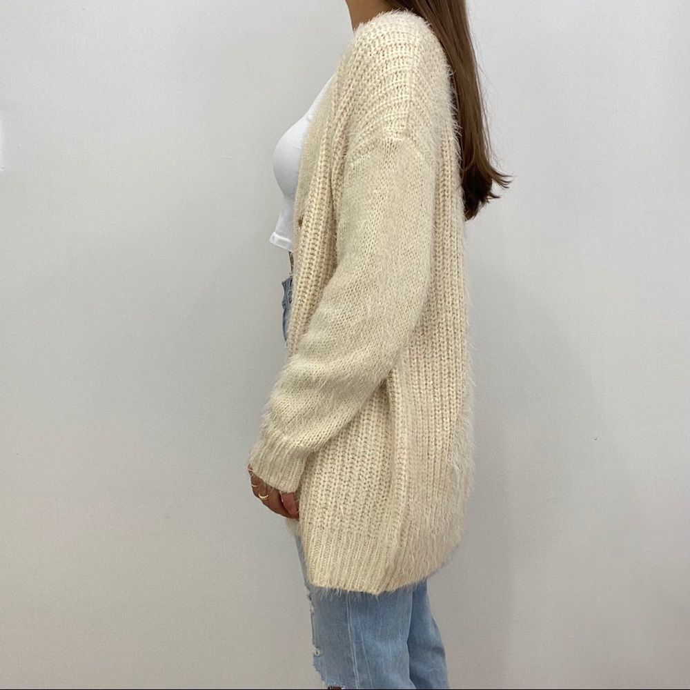 NWT Cream Knit Button Up Sweater Cardigan - Picture 3 of 5